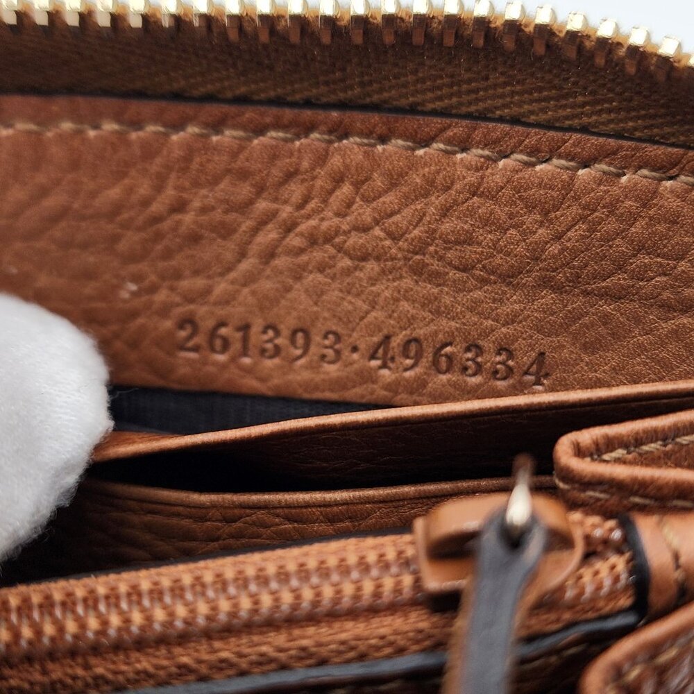 NEW! AUTHENTIC GUCCI GG CALF LEATHER TASSEL LONG WALLET IN WHISKY BROWN - Picture 12 of 13